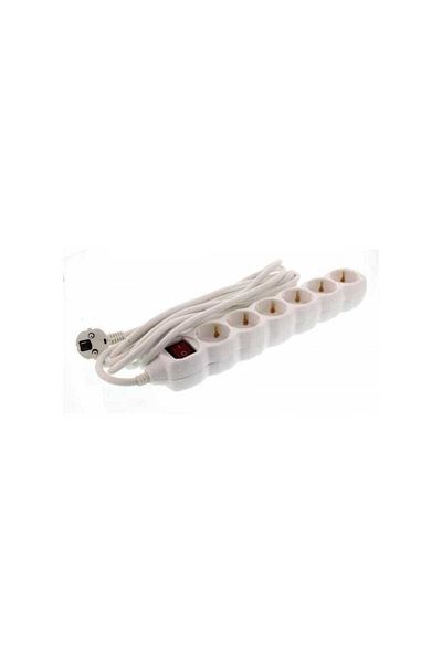 Well Extension cord 6 sockets 5m white with switch cable 3xG1.5mmp Well