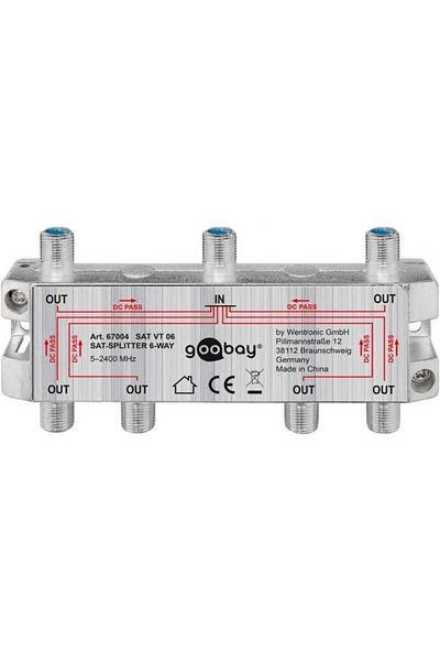 goobay SAT splitter 6 outputs for satellite devices 5-2400MHz 67004