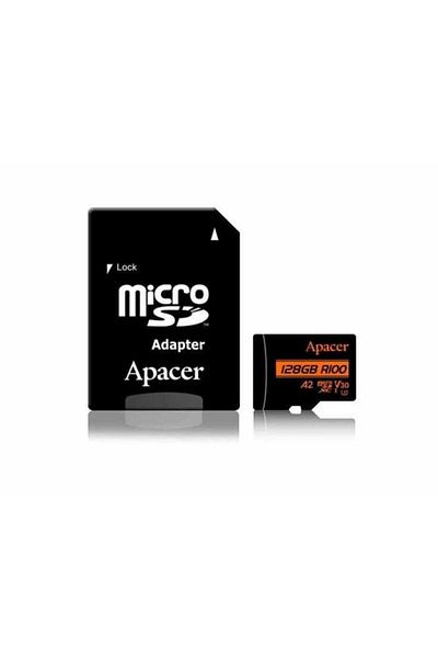 Apacer microSDXC card UHS-I U3 V30 A2 Apacer 128GB R100 with SD adapter AP128GMCSX10U8-R