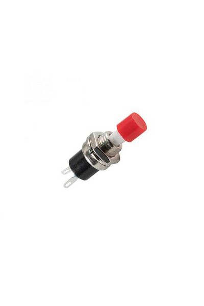 OEM Mini red push button switch OFF-(ON) non-latching 1 circuit 12V 1.5A recessed 7mm