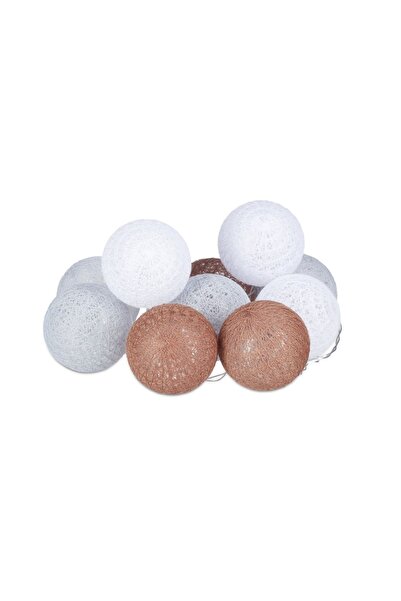 Relaxdays Φωτεινή γιρλάντα, 10 μπάλες, LED, μήκος 160cm, λευκό/γκρι/μαύρο, Re...