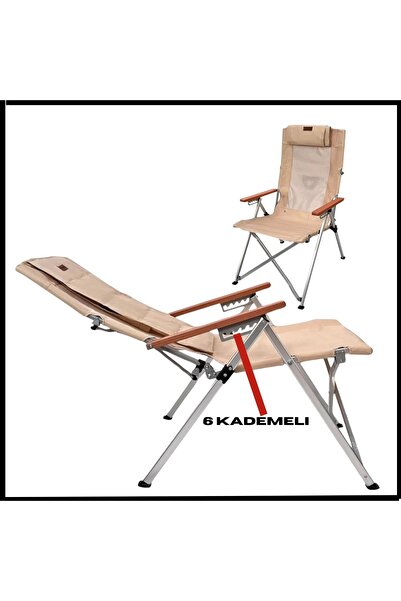 Uygunayakala Uyguna-Yakala Bej- Taşıma Çantalı Katlanır Kamp Piknik Sandalyes...