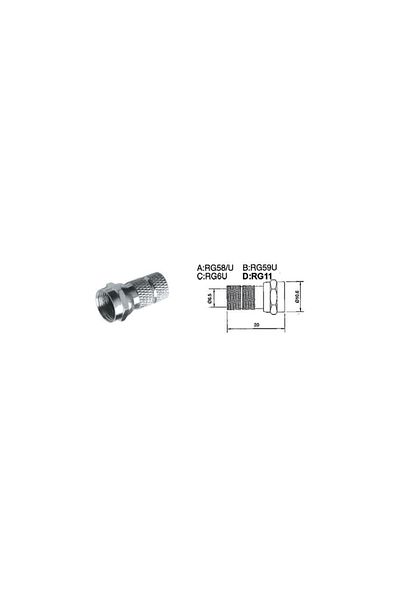 OEM Male F plug 7mm nickel-plated copper