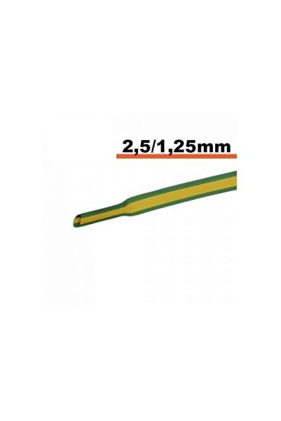 OEM Θερμοσυστελλόμενος σωλήνας κίτρινο-πράσινο 2,5 mm/ 1,25 mm 0,5m