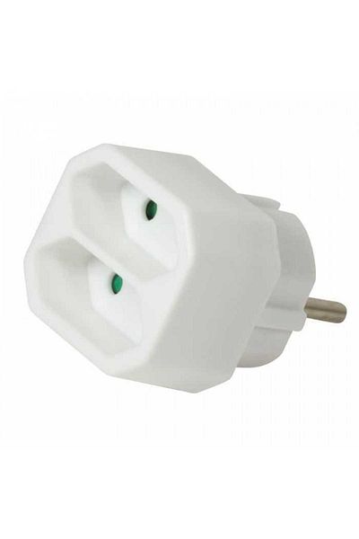 LogiLink AC power connector SCHUKO white splitter 2x EURO socket LOGILINK LPS218