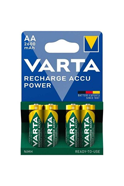 Varta Recharge Accu Power Aa 2600 mah – Set 4 Acumulatori Reîncărcabili, Preîncărcați