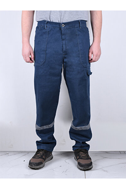 By Okat Reflective Lycra Denim Work Trousers Single Back Pocket with Cover Side Pocket with Caliper Pocket