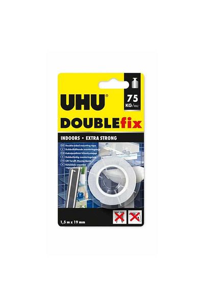 Uhu Double-sided adhesive tape UHU Double Fix 19mm x 1.5m white U46855