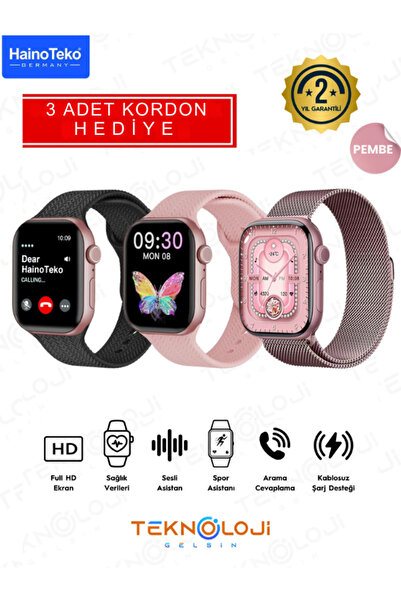 HAINOTEKO SQ-17 Mini Smart Watch Akıllı Saat 3 Kordonlu 38 mm Watch 10 Series Mini Sesli Görüşme ChatGpt.