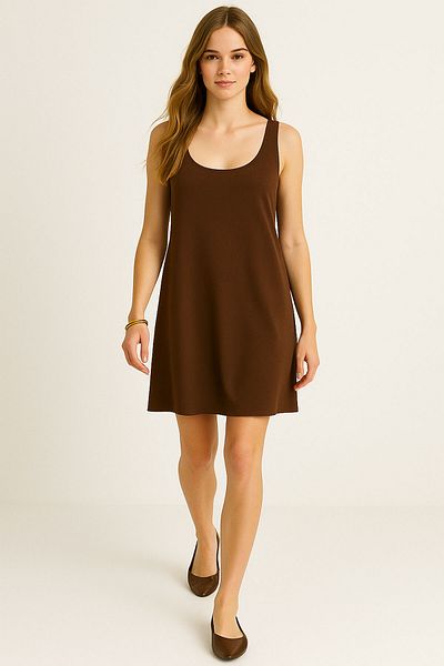 EFFE A-Line Cotton Thick Strap Tank Dress