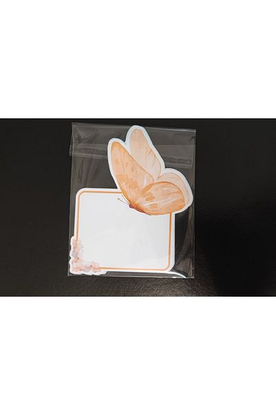 Özcan Toptan Tuhafiye Gift Orange Butterfly Patterned Notepad | Note Paper | Notepad