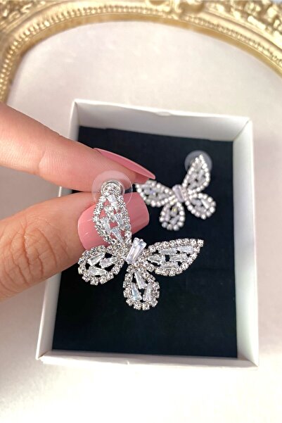 Diamara Designs Sallantılı Zirkon Taşlı Kadın Küpe – Altın ve Gümüş Kaplama Abiye Küpe