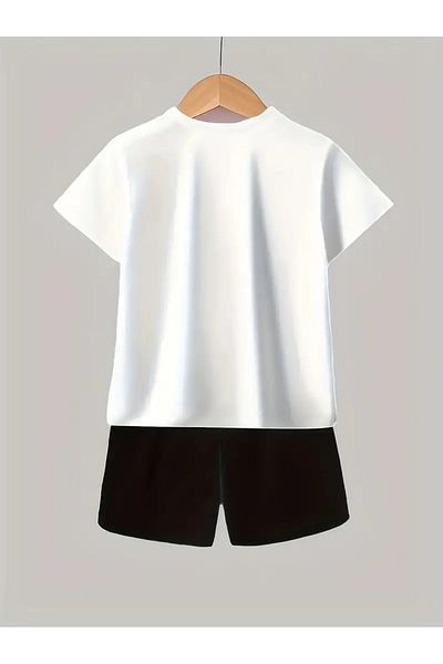 AEMİ Children's Brawl Stars Printed Shorts T-Shirt Bottom Top Set 100% Cotton