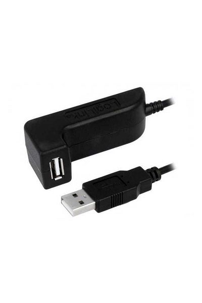 LogiLink USB 2.0 A female socket - USB A male plug nickel-plated 1.5m black LOGILINK cable