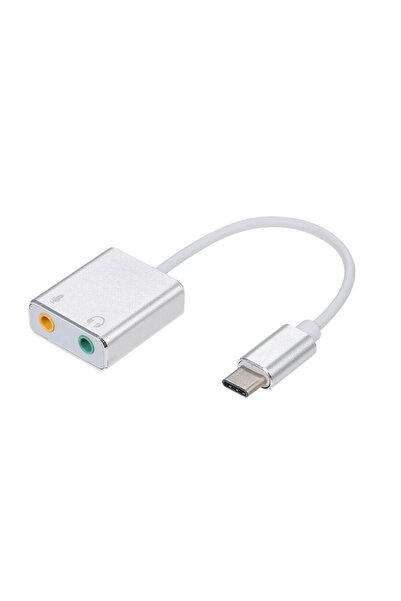 Derwell 7.1 Type C Usb Harici Ses Kartı 3.5 Mikrofon Kulaklık Girişli Tak Çalıştır Usb Ses Adaptörü Çevirici