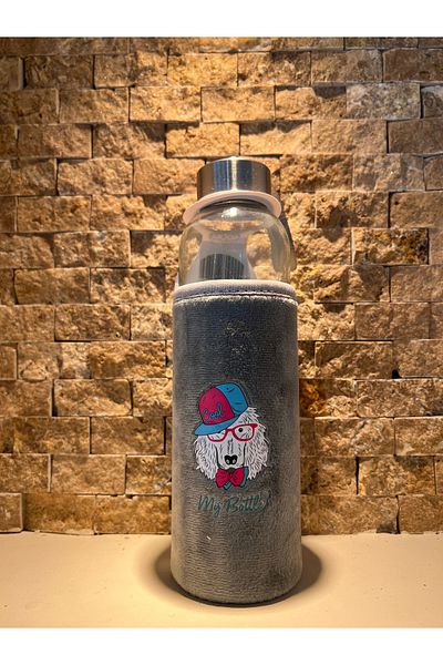 daısydecoratıon Colorful Plush Flask Water Bottle with Glass Water Bottle Figure 500ml