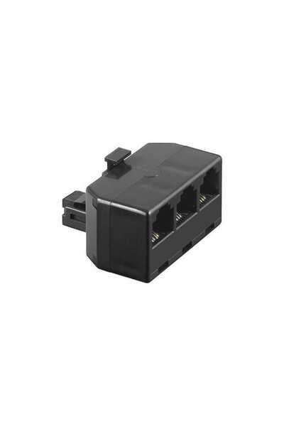 goobay Adaptor RJ11 tata la 3x RJ11 mama negru