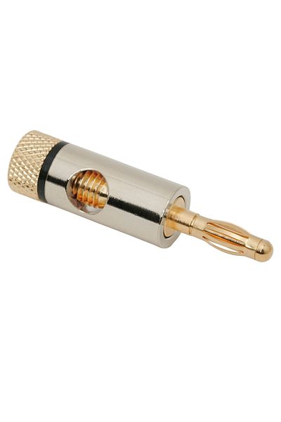 OEM Gold-plated audio banana male plug 4mm cable black ring