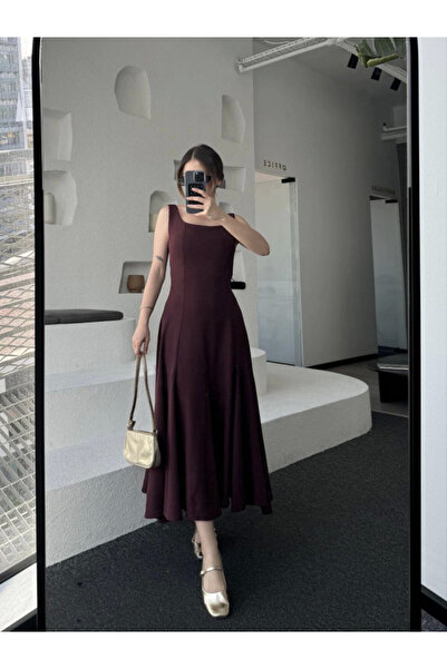 BLACK MODBLACK Dua Clothing Backless Sleeveless Long Dress - Plum