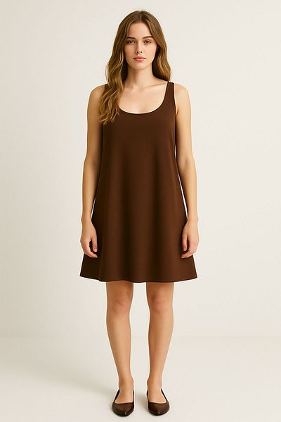 EFFE A-Line Cotton Thick Strap Tank Dress