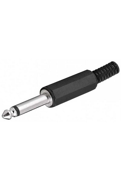 goobay 6.35 mm mono male audio jack made of plastic with cable protection