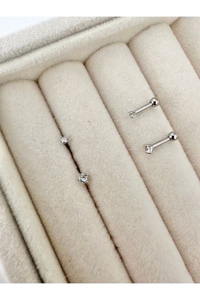 My Bellas Jewels Solitaire Mini Size 2Mm-3Mm Tragus Piercing, Helix, Flat, Lobe Compatible (1 Piece)