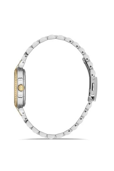 FERRO Yellow and Silver Steel Band Women's Wrist Watch Fl21390A-D6