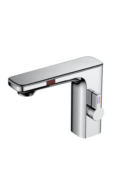 Blackswan Design Bathroom sink faucet, Blackswan, Type M224, chrome model, with LCD display and sensor, 18 cm