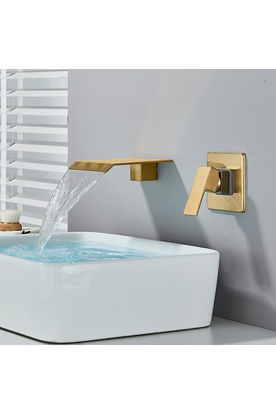 Blackswan Design Bathroom sink faucet, Blackswan, Cascada Type M250, gold model, size 16.5 cm