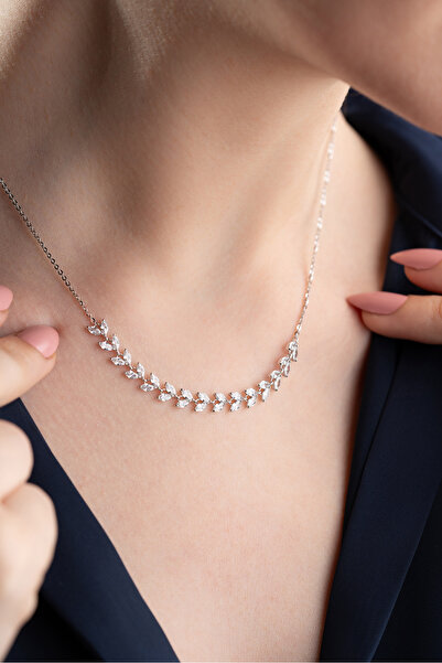 VAOOV 925 Ayar Gümüş Zeytin Dalı Kolye