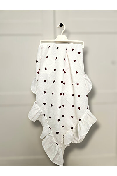 minoshes بطانية/بطانية موسلين قطنية 100% متعددة الأغراض على شكل قلب أسود