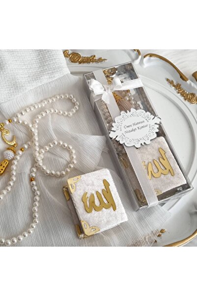 Deniz Elmasları Kişiye Özel Mini Kuran & Tesbih Hediyelik Set – 10 Adet | Mev...