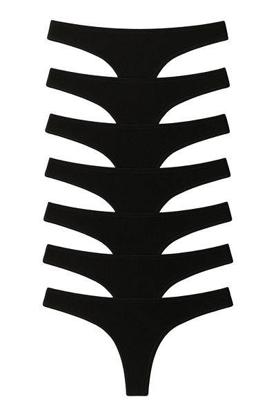 LİBELLA İÇ GİYİM Chiloți tanga din bumbac Lycra pentru femei, pachet de 7