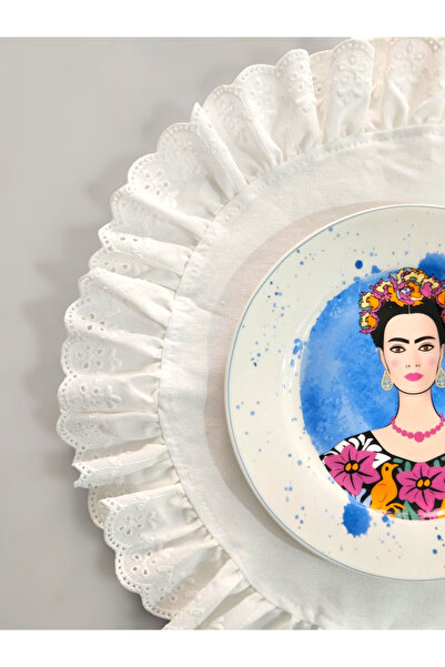 minoshes %100 Pamuklu Ham Keten Fisto Fırfır Detaylı Supla Takımı 6 Adet Beyaz