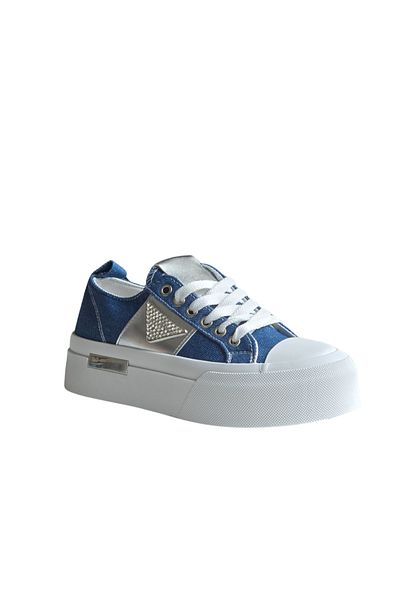 Seastar Women's blue denim sneakers with platform