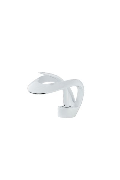 Blackswan Design Bathroom sink faucet, Blackswan, Type M215, short white model with waterfall spout, 15 cm