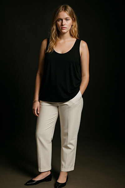 EFFE 3 Pieces A-Line Plus Size Cotton Thick Strap Tank Top T-Shirt