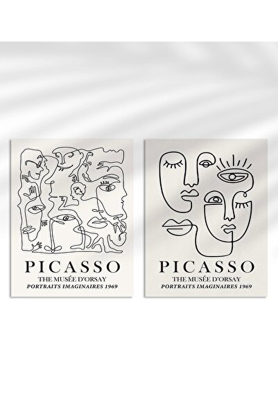VOGLOO Çerçevesiz Poster Picasso İlhamlı 2'li