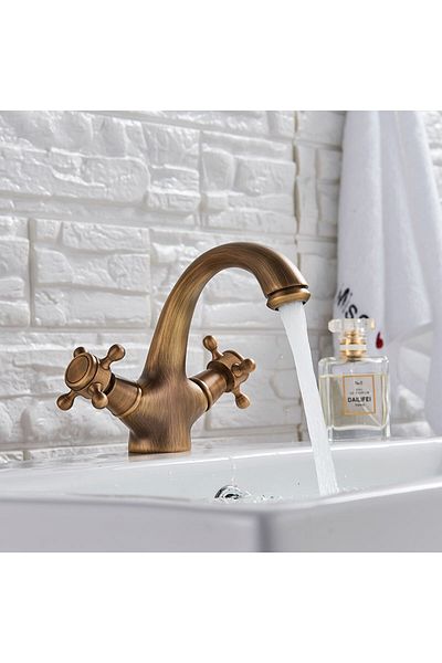 Blackswan Design Bathroom sink faucet, Blackswan, Type M144, antique bronze model, size 14 cm
