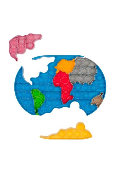 SyaMAG Anti-Stress Toy, Fidget, Multicolor Map, Silicone, 21x14.5cm