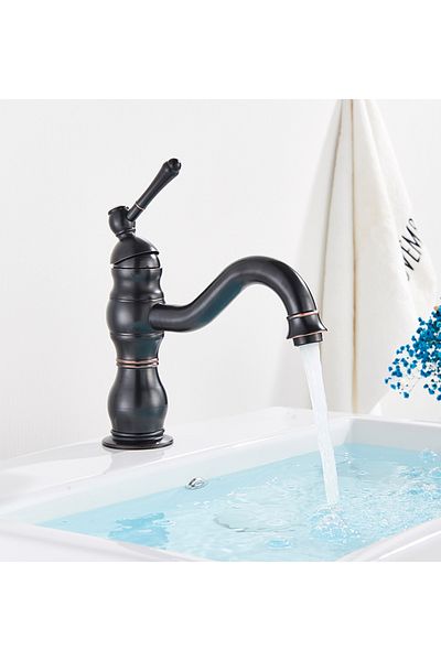 Blackswan Design Bathroom sink faucet, Blackswan, Type M149, short antiqued black model, size 21.5 cm