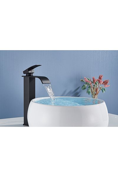 Blackswan Design Baterie chiuveta baie, Blackswan, Tip M53, model negru mat, dimensiune 27 cm