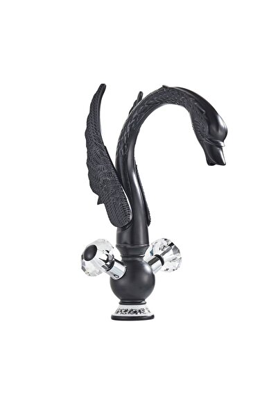 Blackswan Design Baterie chiuveta baie, Blackswan, Tip M130, model Lebada neagra, dimensiune 33 cm