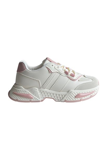 Seastar Women's casual sports sneakers, ergonomic comfort, beige with pink