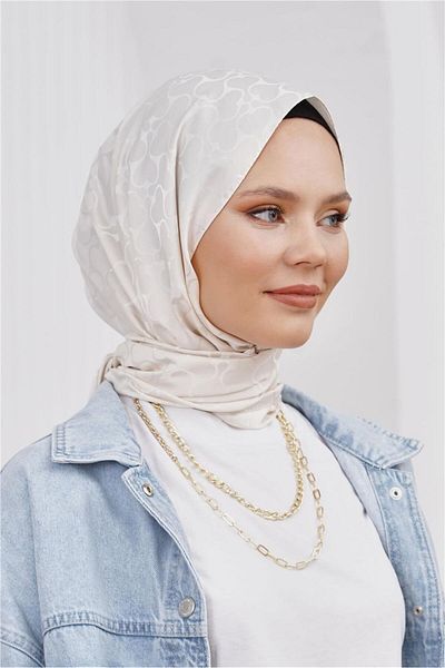 Loryan Floş Jacquard Karmen Beige Shawl