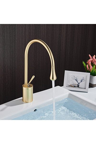 Blackswan Design Baterie chiuveta baie, Blackswan, Tip M64, model auriu mat, dimensiune 36 cm