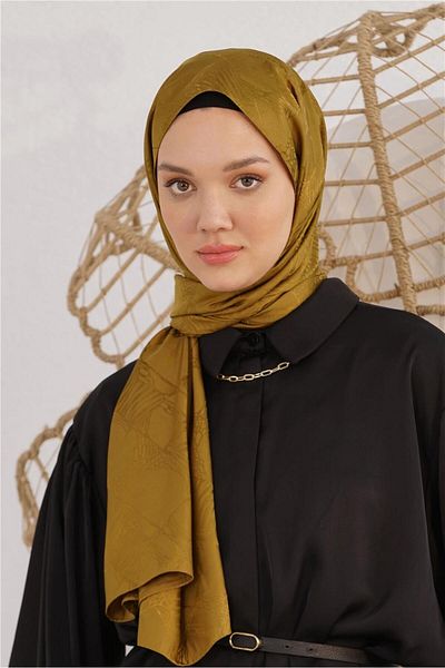 Loryan Floss Jacquard Retro Khaki Shawl