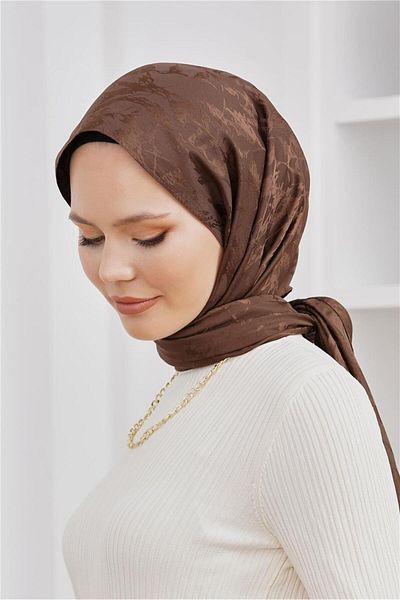 Loryan Σάλι Floş Jacquard Marble Bitter Brown