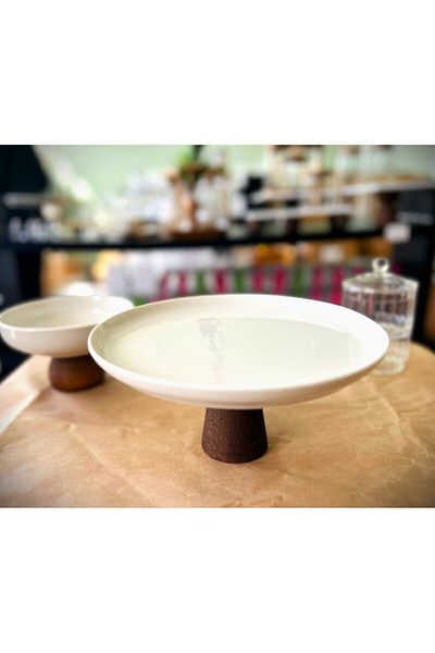SuoHome Luna Base Wooden Leg Porcelain Presentation Bowl (24,5X12)