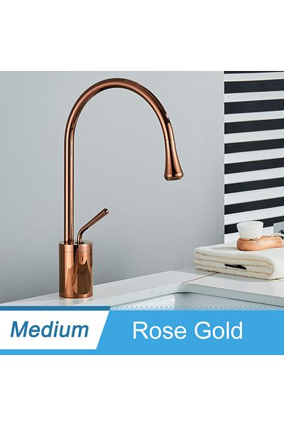 Blackswan Design Baterie chiuveta baie, Blackswan, Tip M232, model rose gold, dimensiune 36 cm